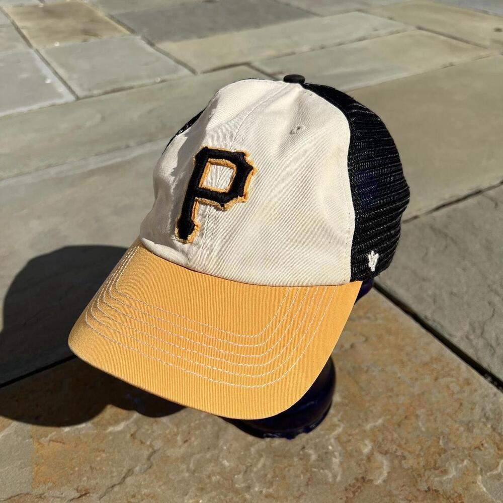 Pittsburgh Pirates Tri-Tone Snap Back Mesh Trucker Hat - Picture 2 of 6